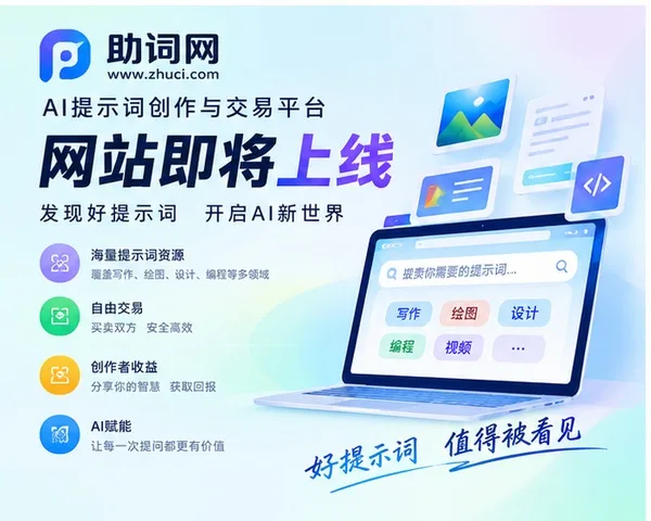 AI提示词创作与交易平台|助词网即将上线啦